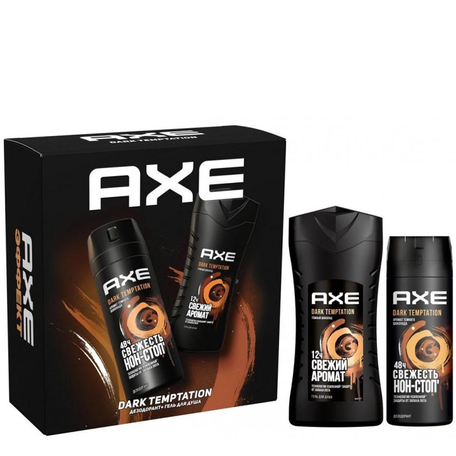 

Набор подарочный AXE Dark Temptation (гель для душа 250 мл + дезодорант 150 мл), Разноцветный