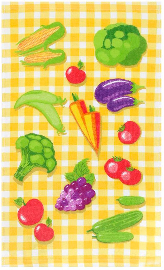 

Полотенце кухонное BRAVO Овощи махровое 50*30 см, Желтый
