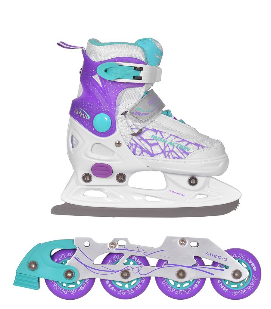 

Ролики-трансформеры раздвижные RUSH ACTION PW-223B-169 purple, Фиолетовый