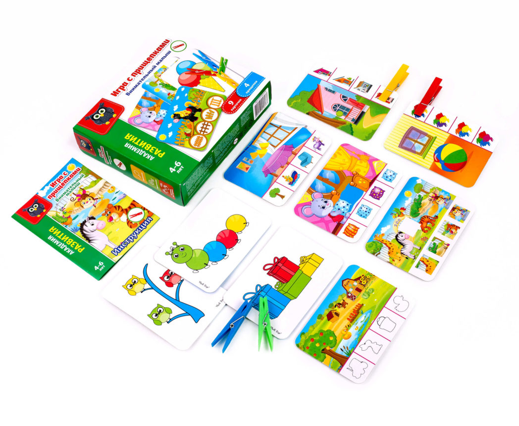 

Настольная игра с прищепками Vladi Toys Внимательный малыш, Разноцветный