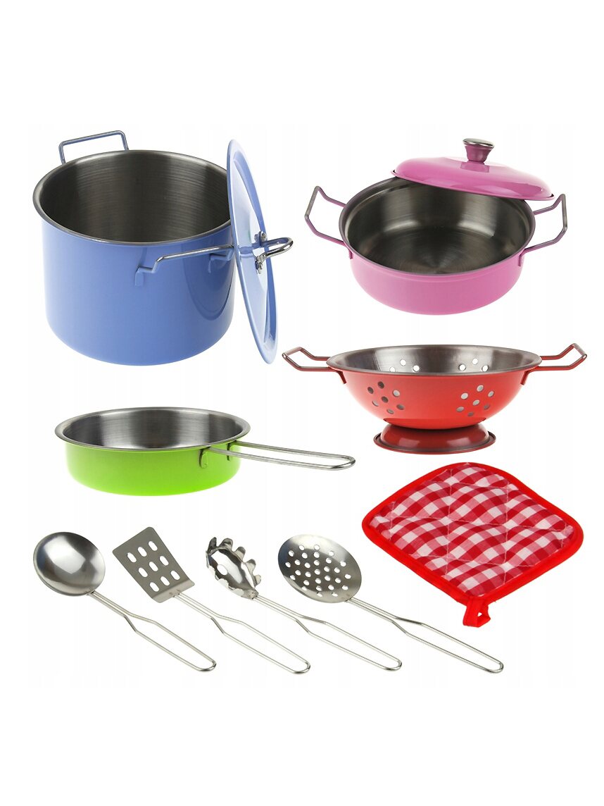 

Набор металлической посуды Kitchen Supplies 11 предметов, Разноцветный