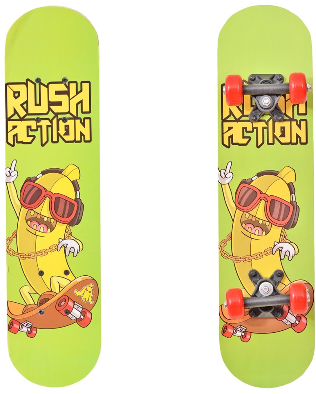 

Скейтборд Rush Action 61*15 см (до 30 кг), Зелёный