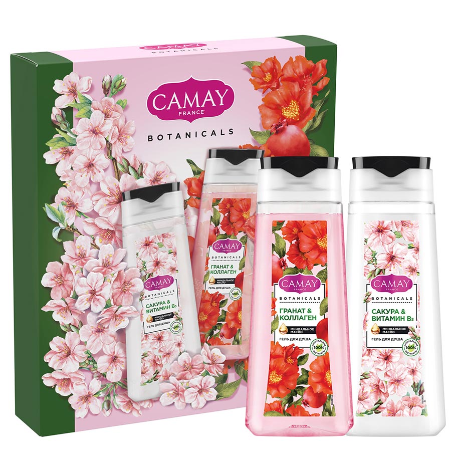 

Набор подарочный Camay Botanicals (гель для душа 2 шт по 250 мл), Разноцветный