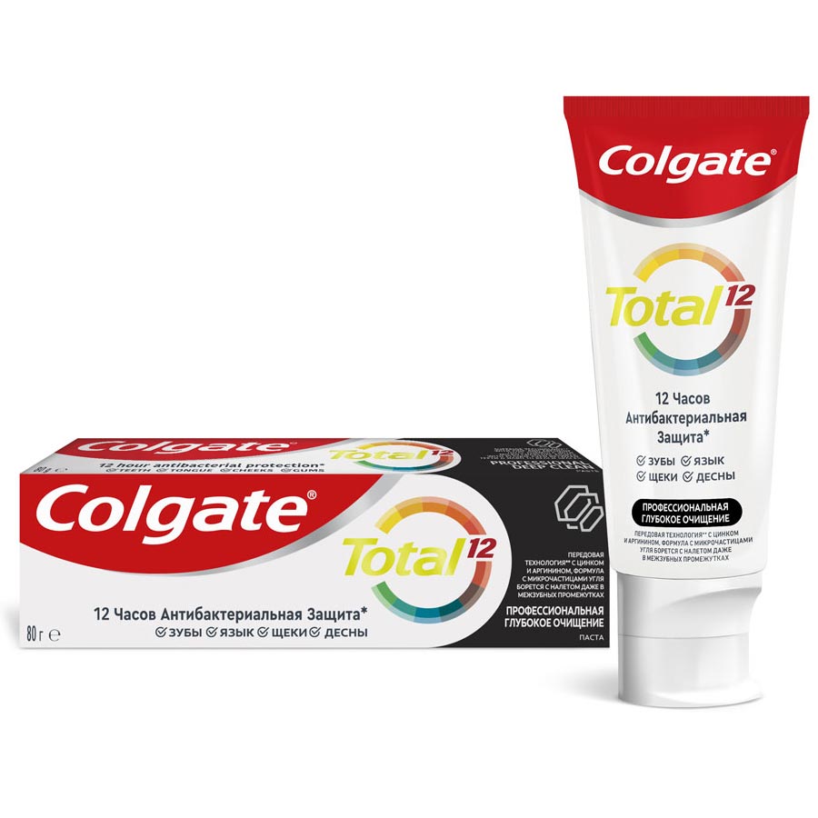 

Зубная паста COLGATE Total 12 Глубокое очищение 80 г, Разноцветный