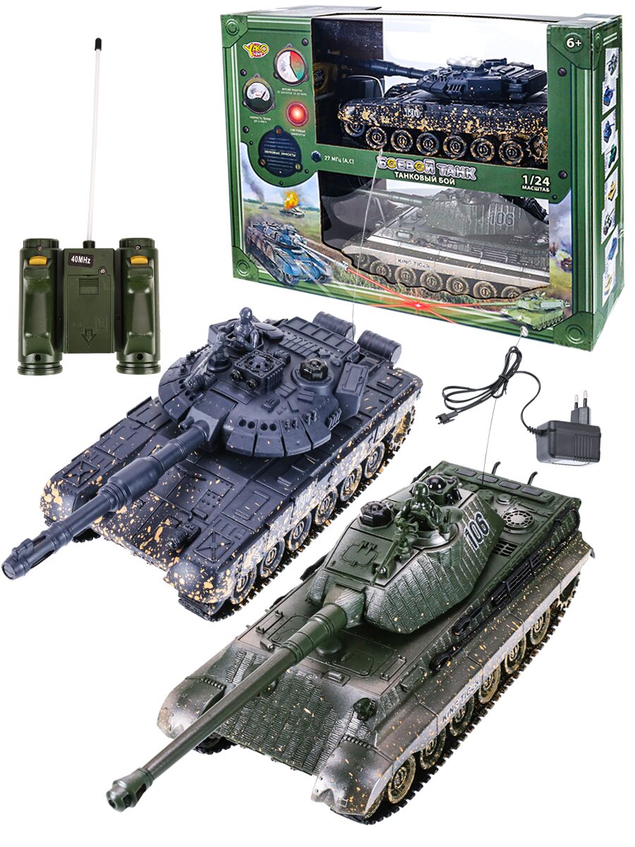 

Набор радиоуправляемых машин Yako Toys Танковый бой М №4 1:24, Разноцветный