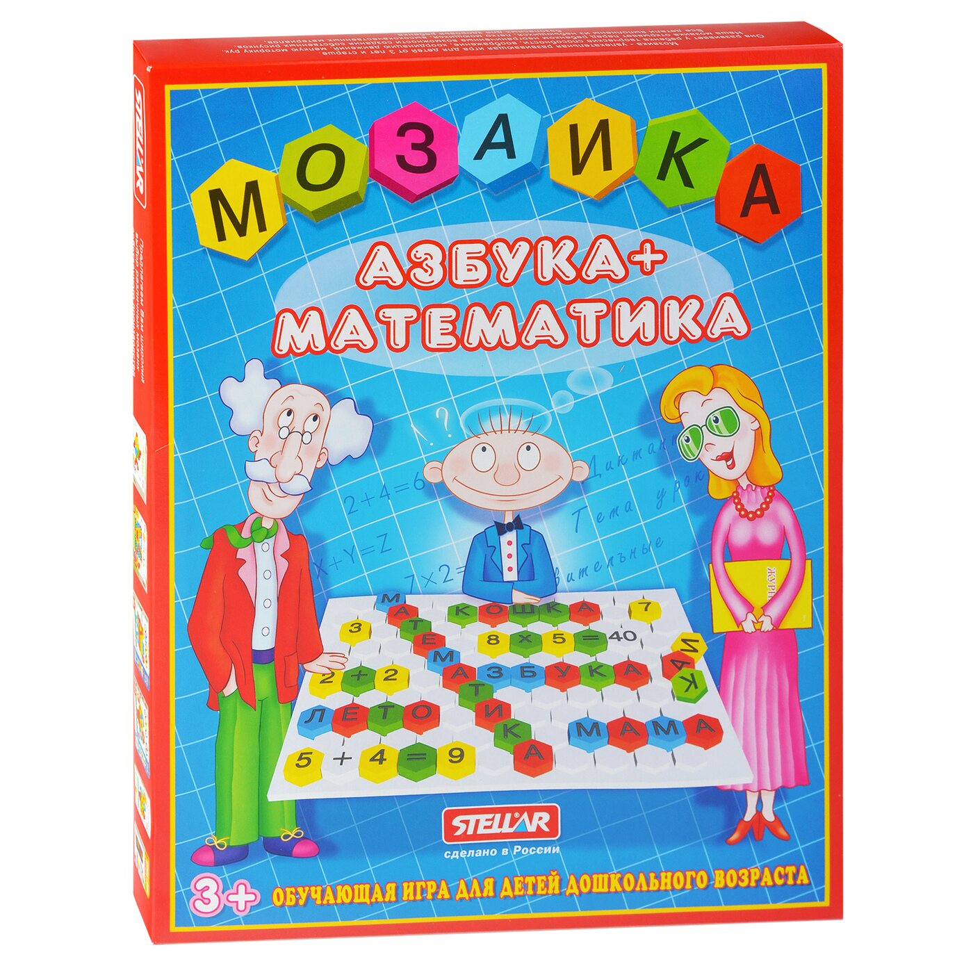 

Мозаика Stellar Азбука+Математика 110 элементов, Разноцветный