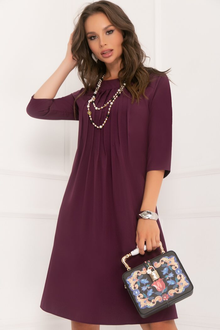 

Платье с декоративными сборками Bellovera, Бордовый