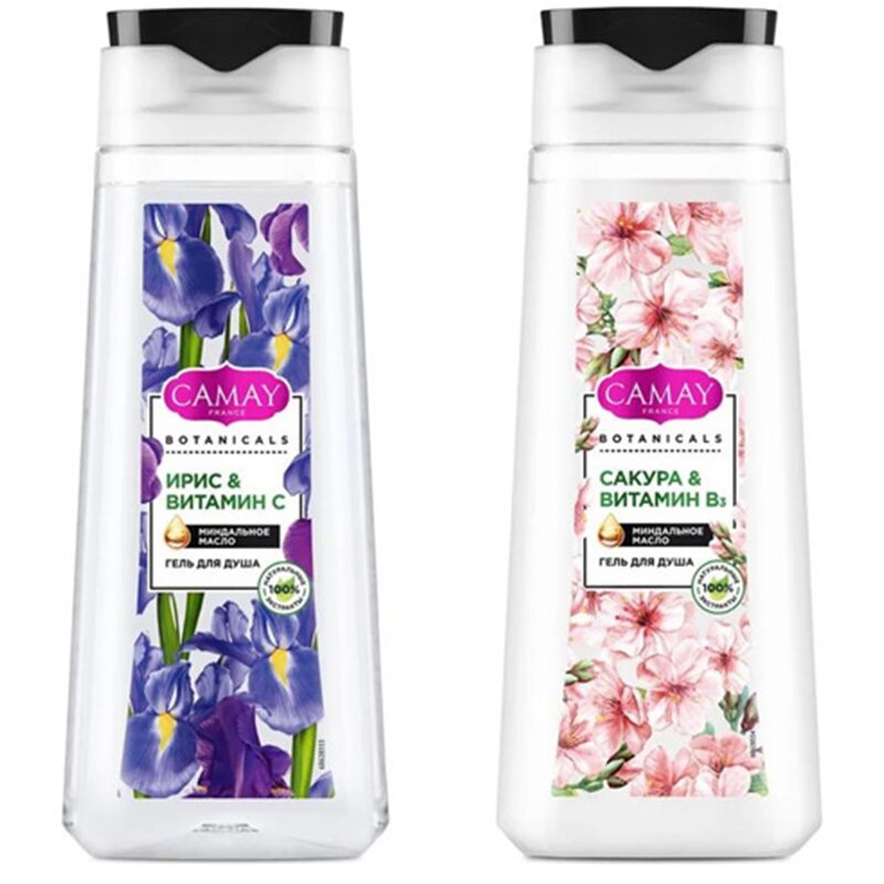 

Гель для душа Camay Botanicals Ирис и Сакура 250 мл+250 мл, Разноцветный