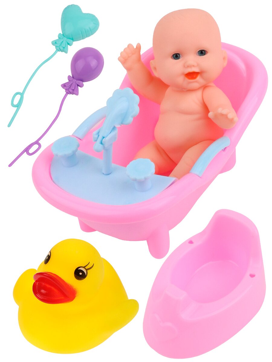 

Пупс Рыжий Кот Lovely Baby Время купаться с аксессуарами, Разноцветный