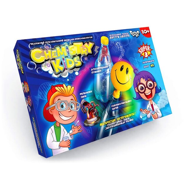 

Набор для экспериментов 3 в 1 Chemistry Kids-1, Разноцветный