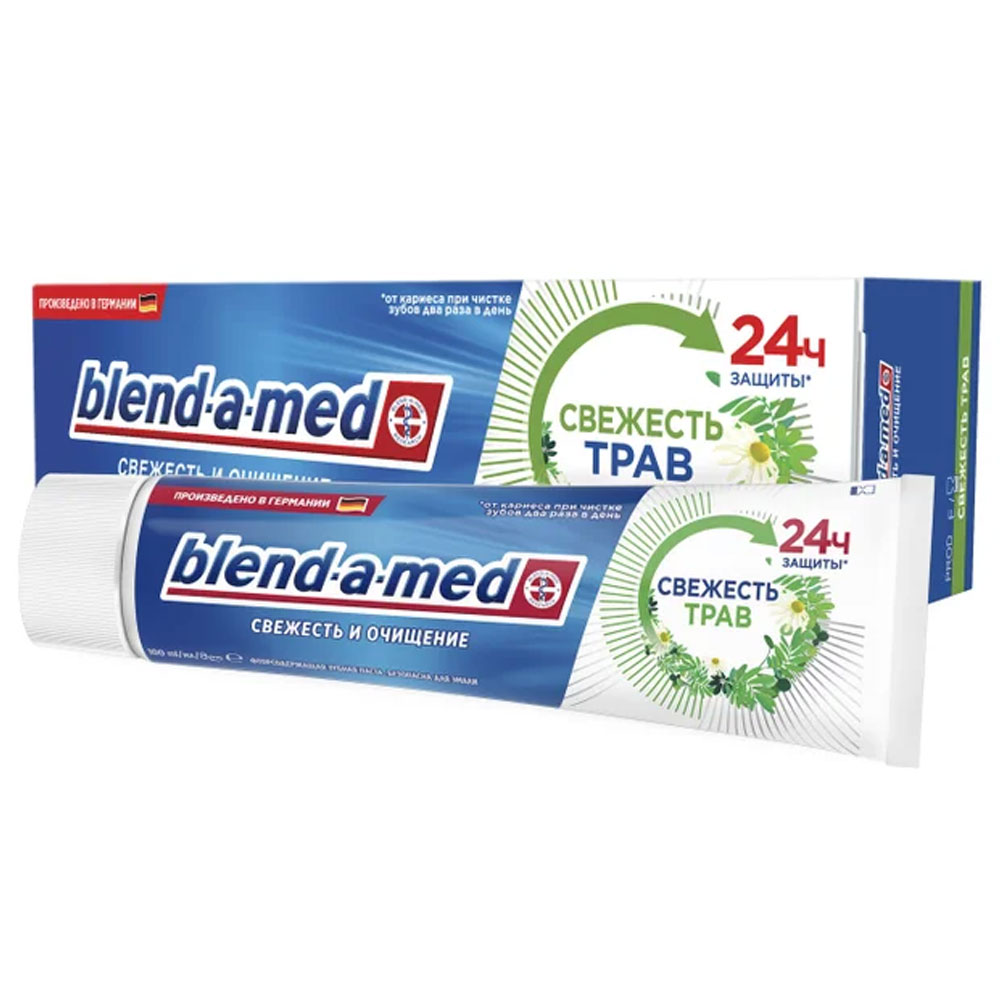 

Зубная паста BLEND-A-MED Свежесть и очищение Свежесть Трав 100 мл, Разноцветный