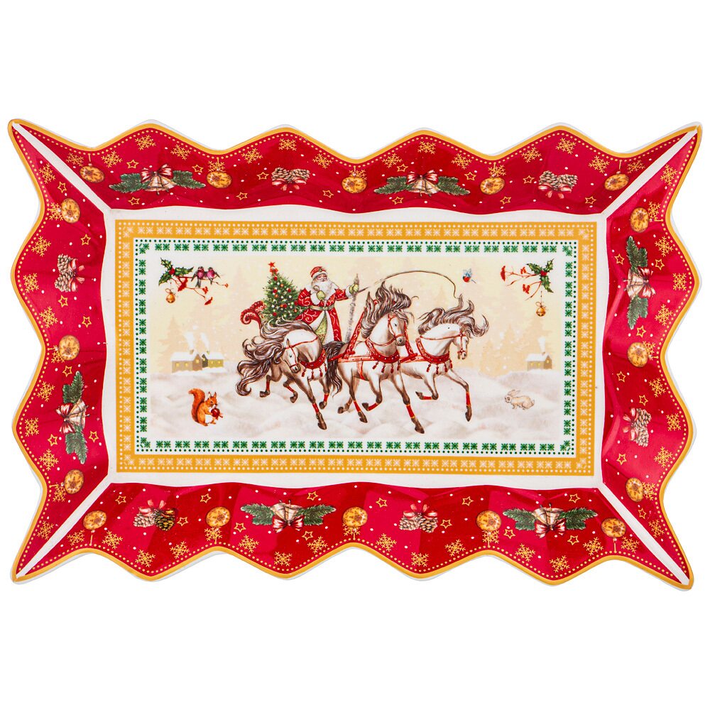 

Блюдо Lefard С Новым Годом! Тройка 25*15*3,5 см, Красный
