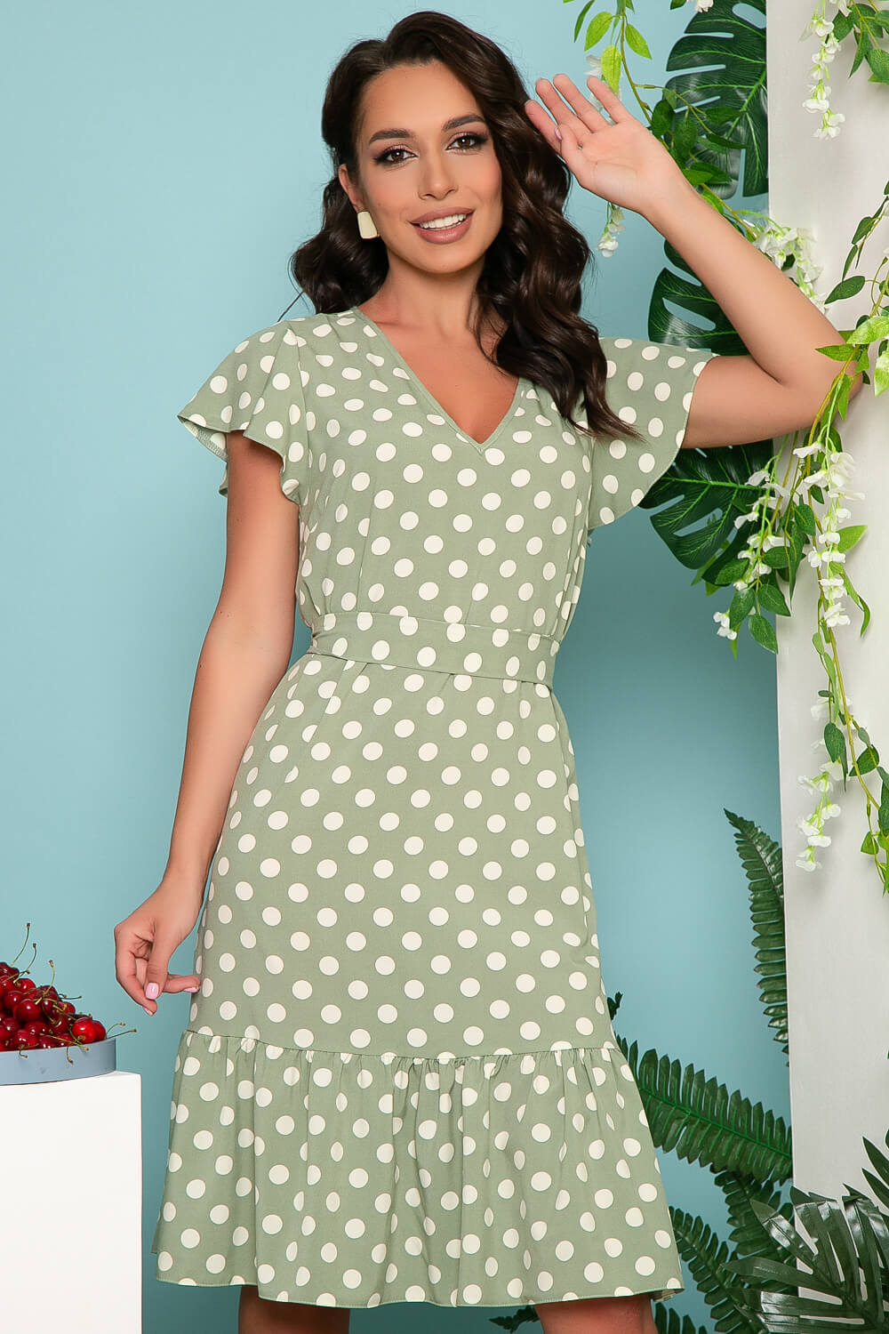 

Платье с воланами LT Collection, Зелёный