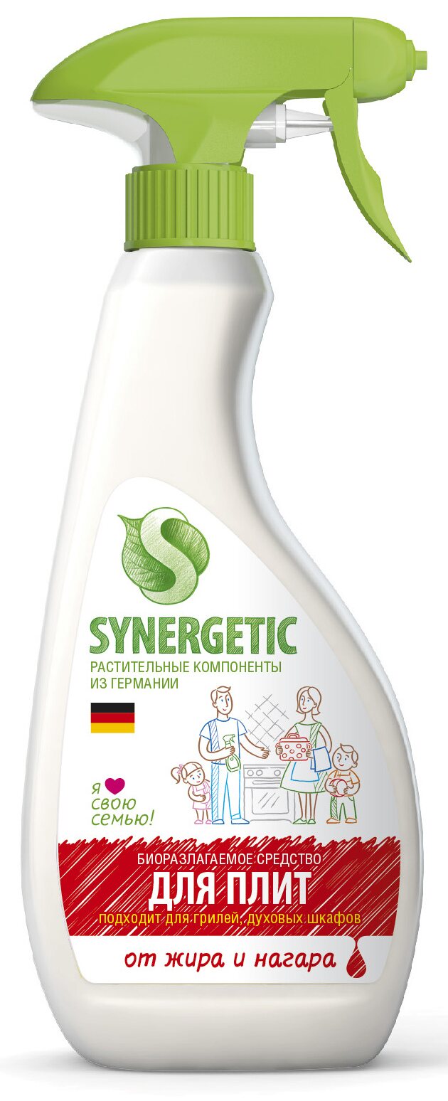 

Средство для плит SYNERGETIC от жира и нагара универсальное 500 мл, Разноцветный