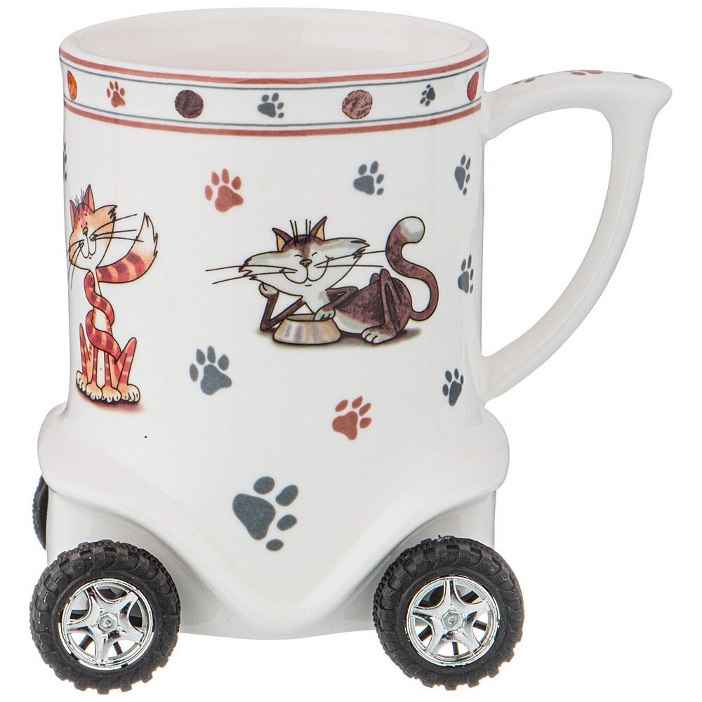 

Кружка на колесиках Lefard Котики 350 мл, Белый