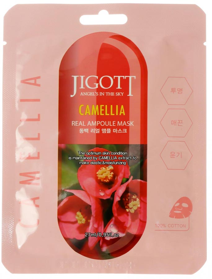 

Маска для лица тканевая JIGOTT Ампульная Camella 27 мл, Разноцветный