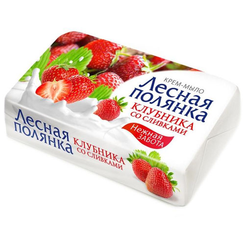 

Крем-мыло ЛЕСНАЯ ПОЛЯНКА Клубника со сливками 90 г, Розовый