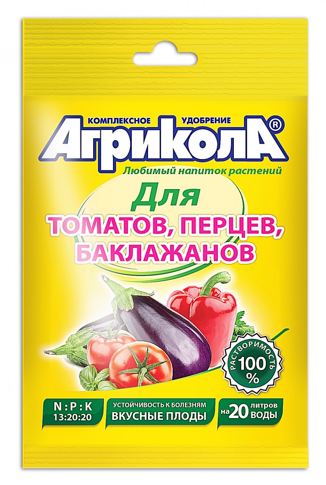 

Удобрение Агрикола 3 для томатов, перцев, баклажанов 50 г, Разноцветный