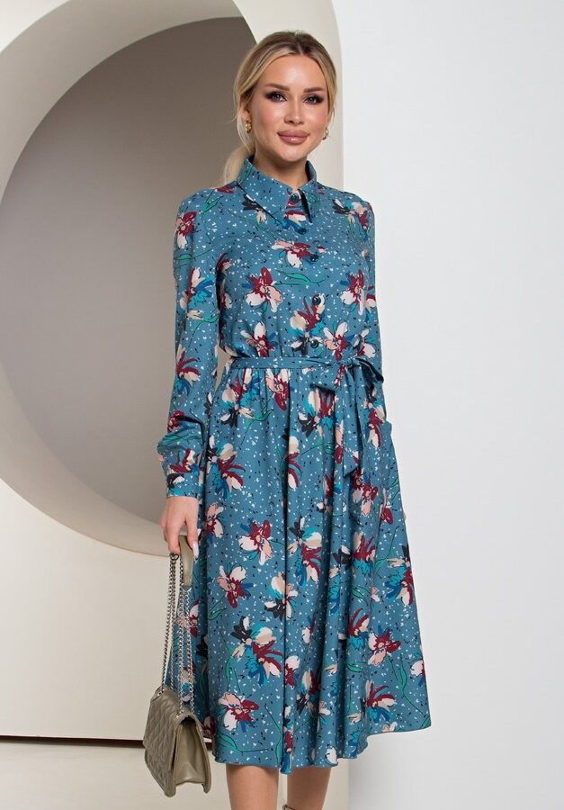 

Платье с принтом Valentina, Синий