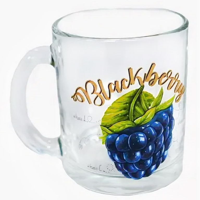 

Кружка Green Tea Полезная ежевика стеклянная 200 мл, Синий