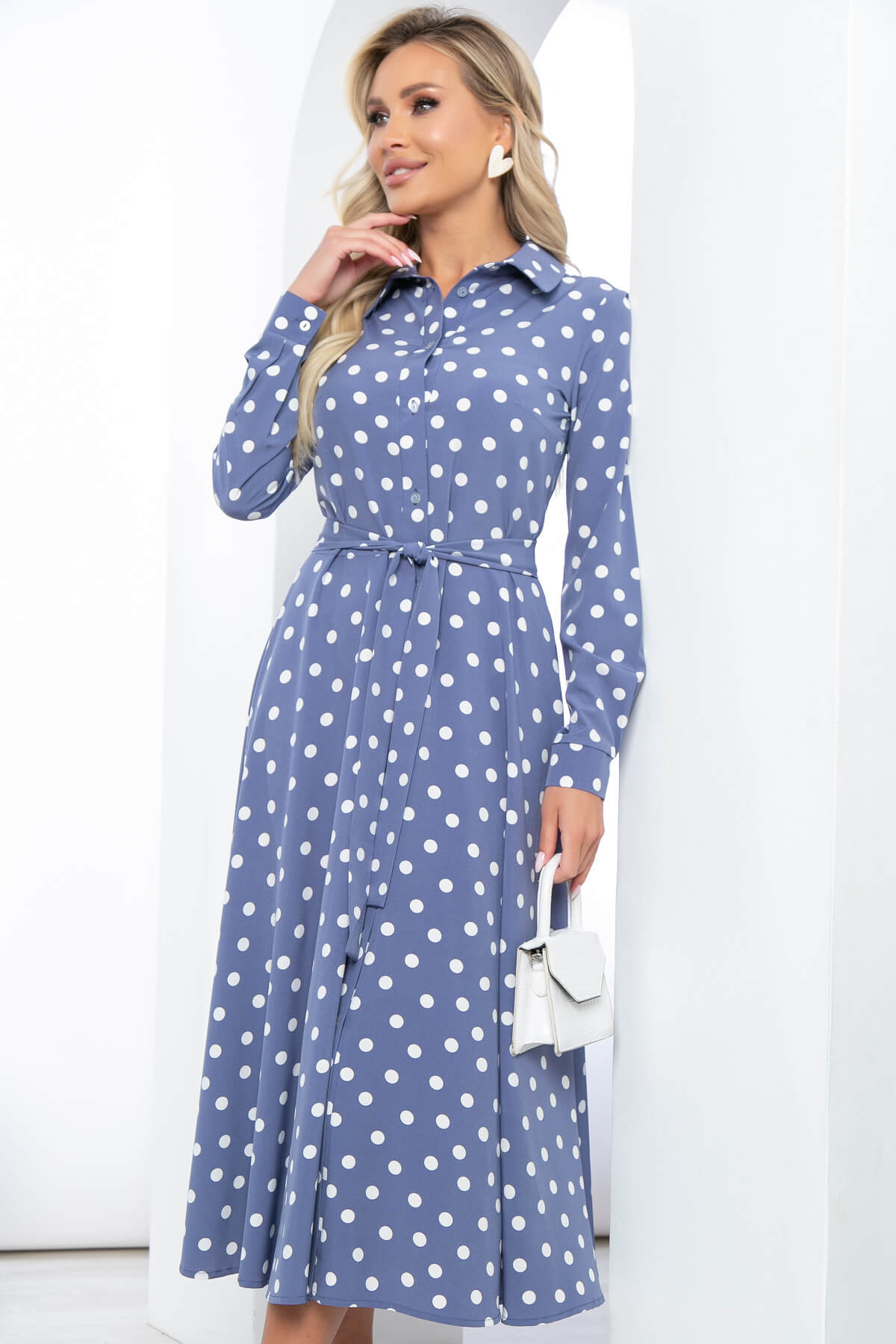 

Платье-рубашка в горох LT Collection, Голубой
