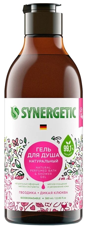 

Гель для душа SYNERGETIC Гвоздика и дикая клюква натуральный 380 мл, Разноцветный