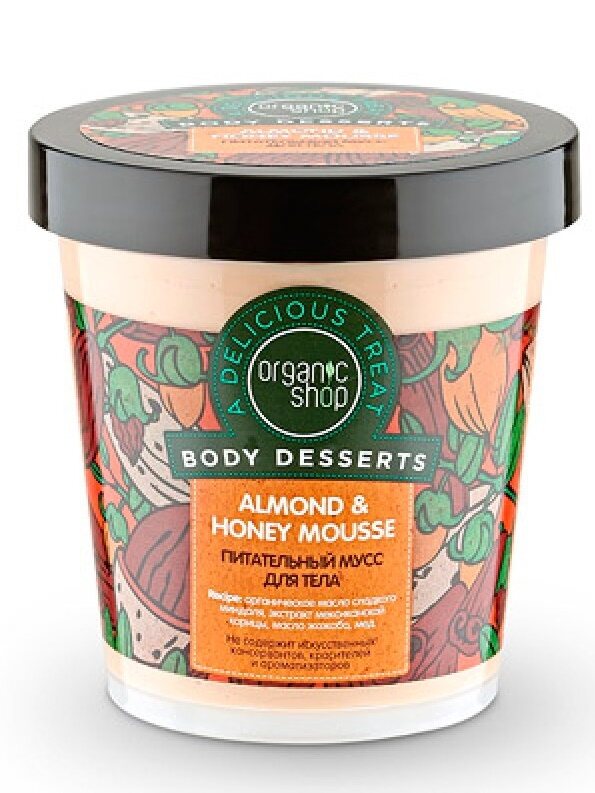 

Мусс для тела Organic shop Питательный Almond & Honey Mousse 450 мл, Разноцветный