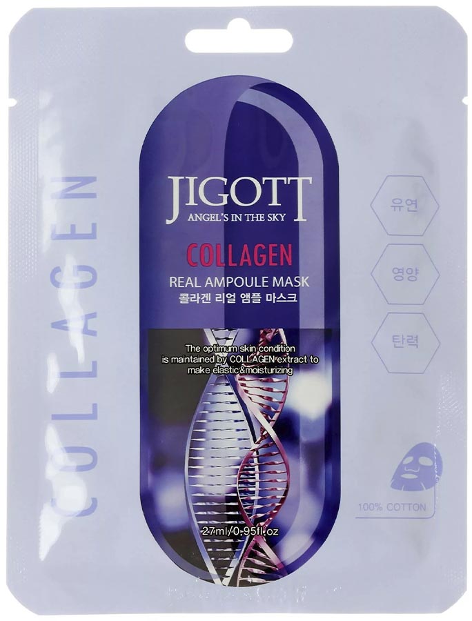 

Маска для лица тканевая JIGOTT Ампульная Collagen 27 мл, Разноцветный